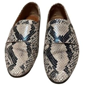 Halogen leather snake print loafers